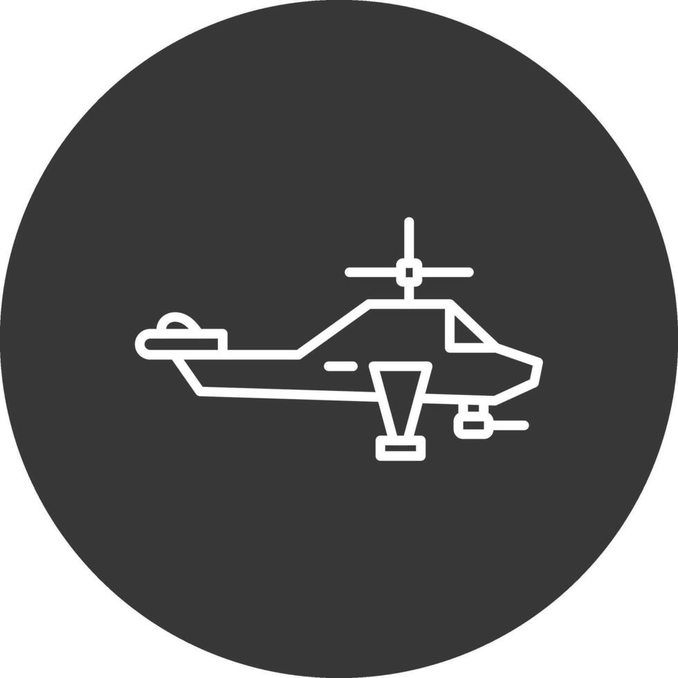 helicóptero línea invertido icono diseño vector