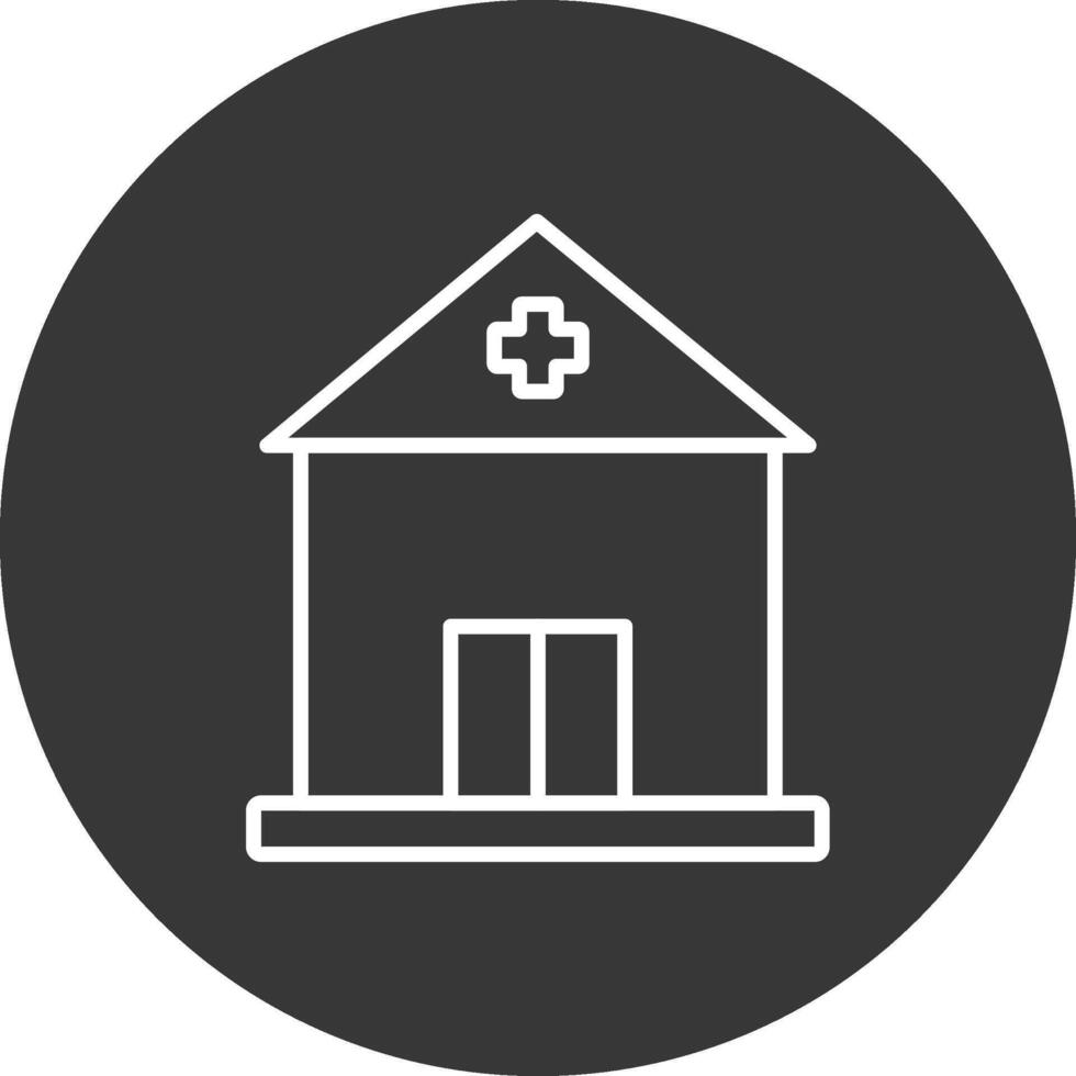 Building Line Inverted Icon Design vector