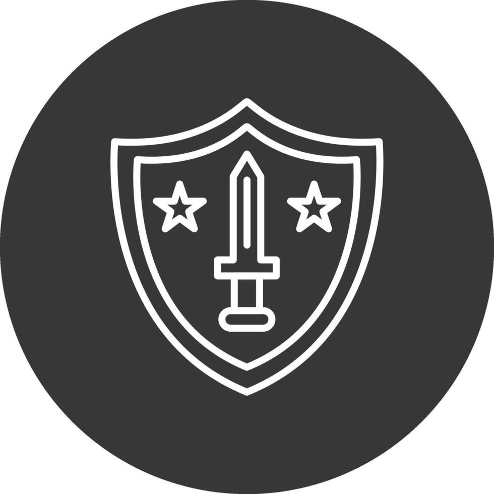 Shield Line Inverted Icon Design vector
