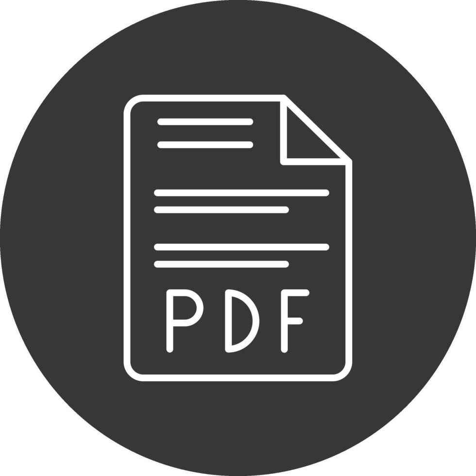 pdf línea invertido icono diseño vector