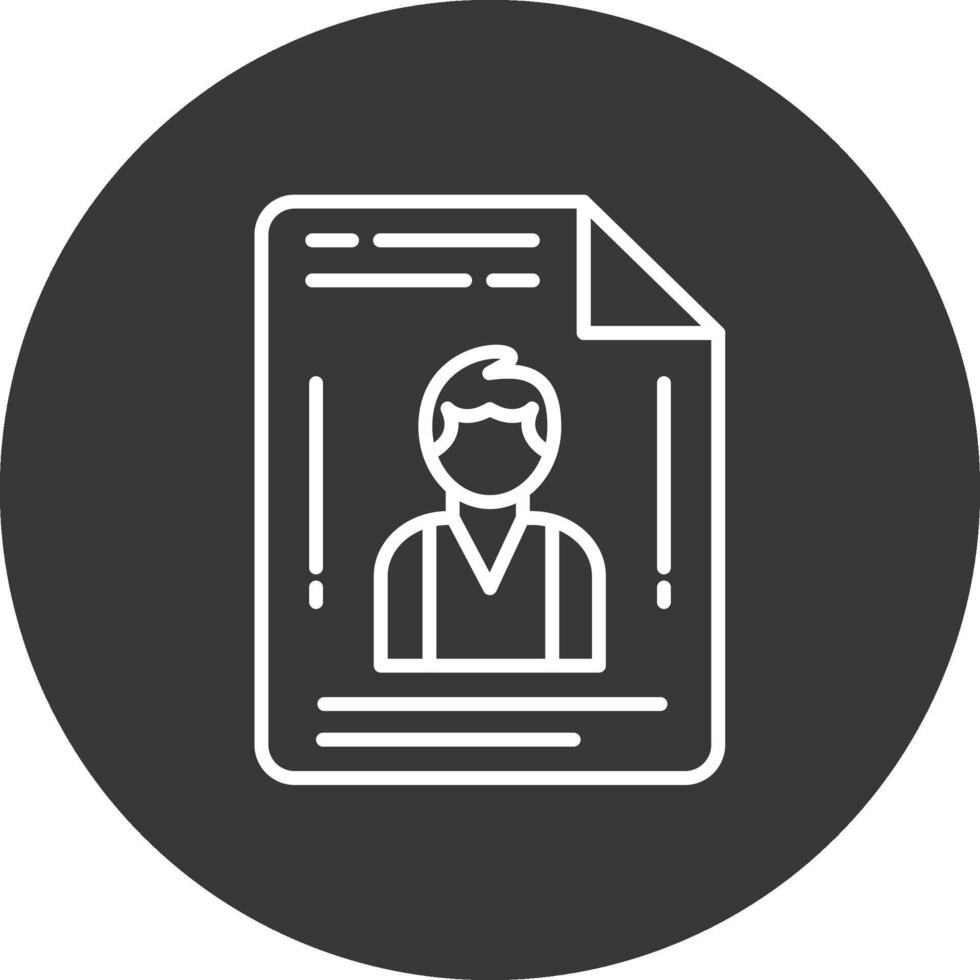 Personal File Line Inverted Icon Design vector