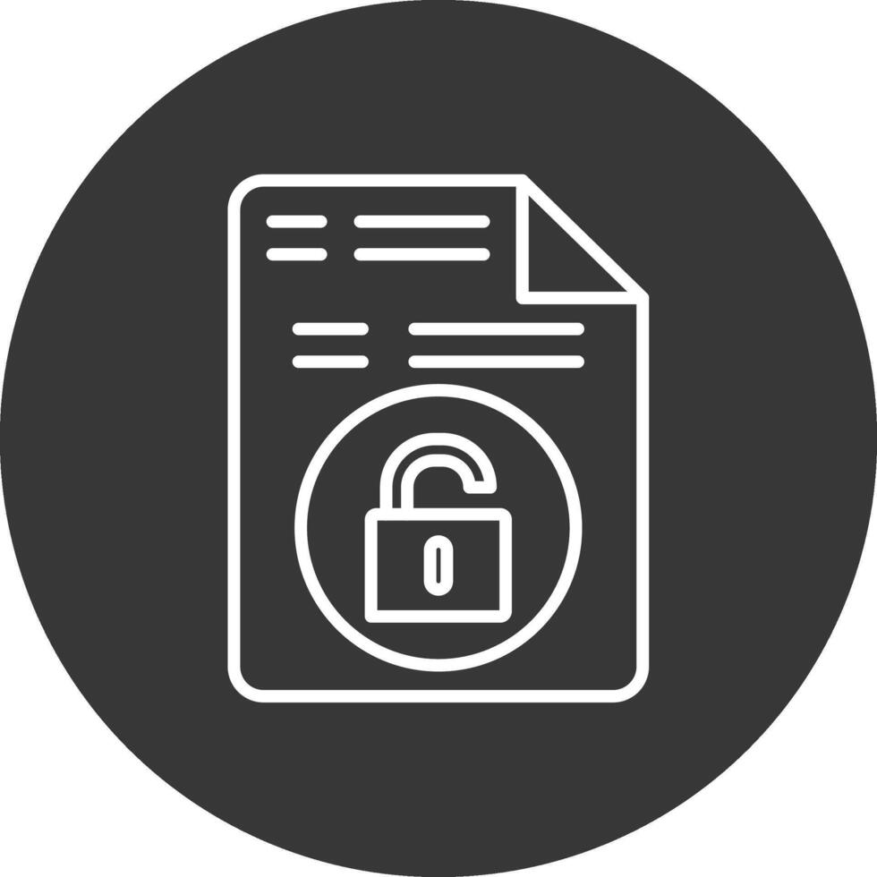 Unsecure File Line Inverted Icon Design vector
