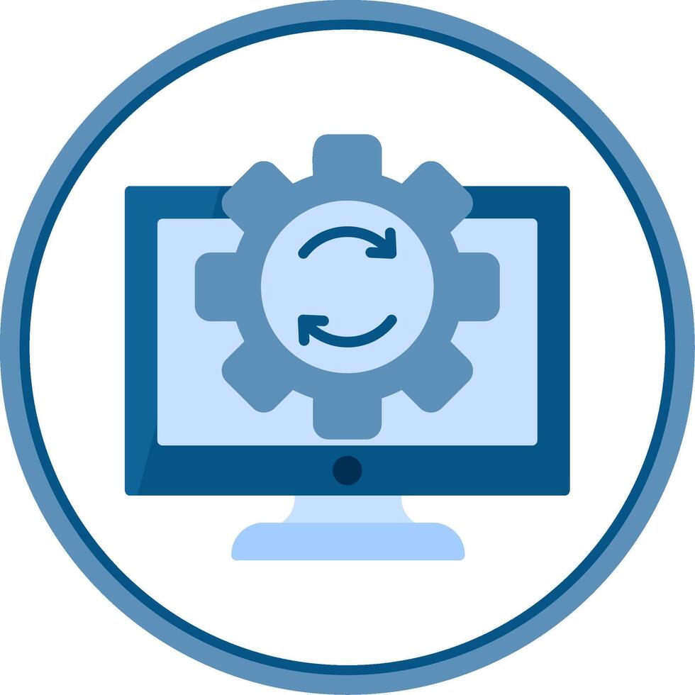Data Processing Flat Circle Icon vector