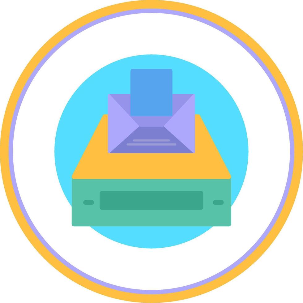 Project Inbox Flat Circle Icon vector