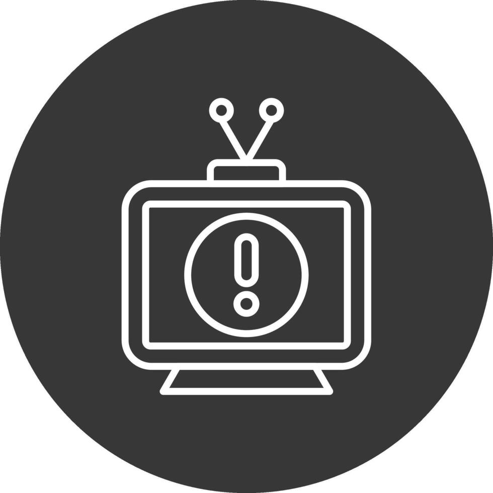 Television Line Inverted Icon Design vector