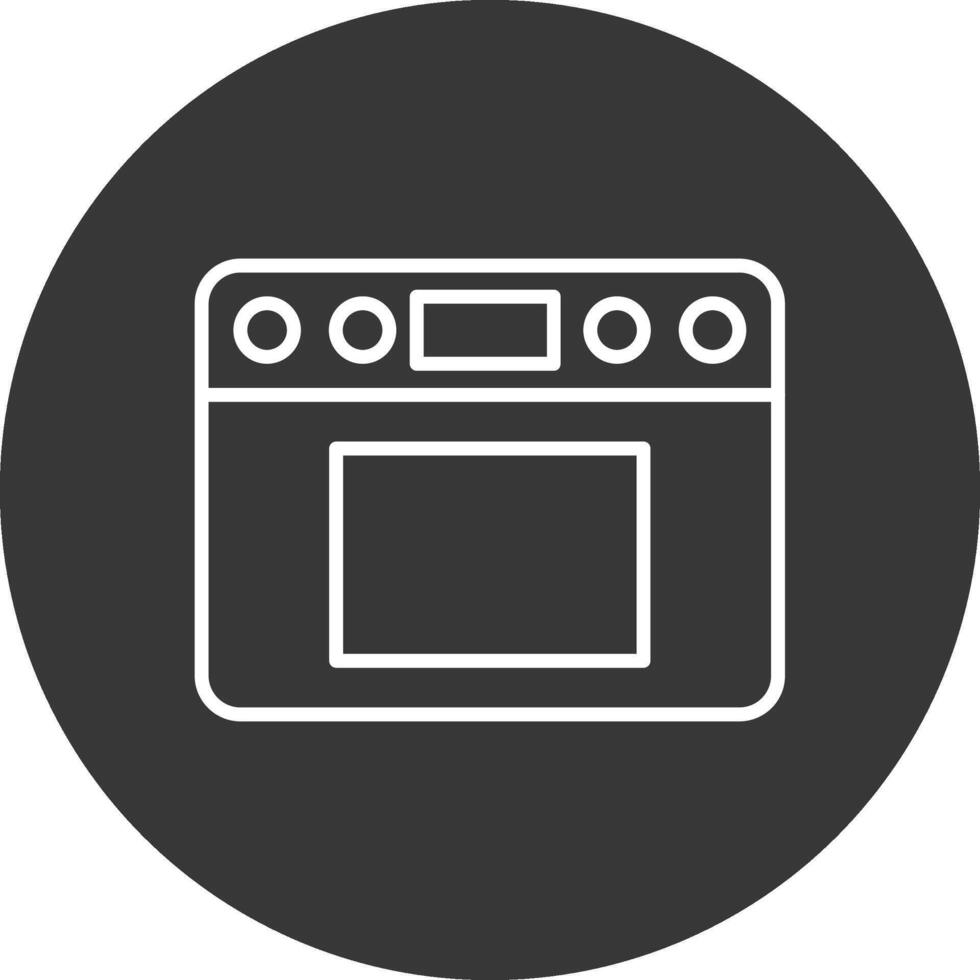 horno línea invertido icono diseño vector