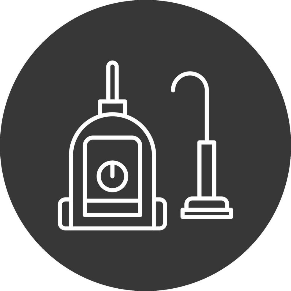 Vacuum Cleaner Line Inverted Icon Design vector