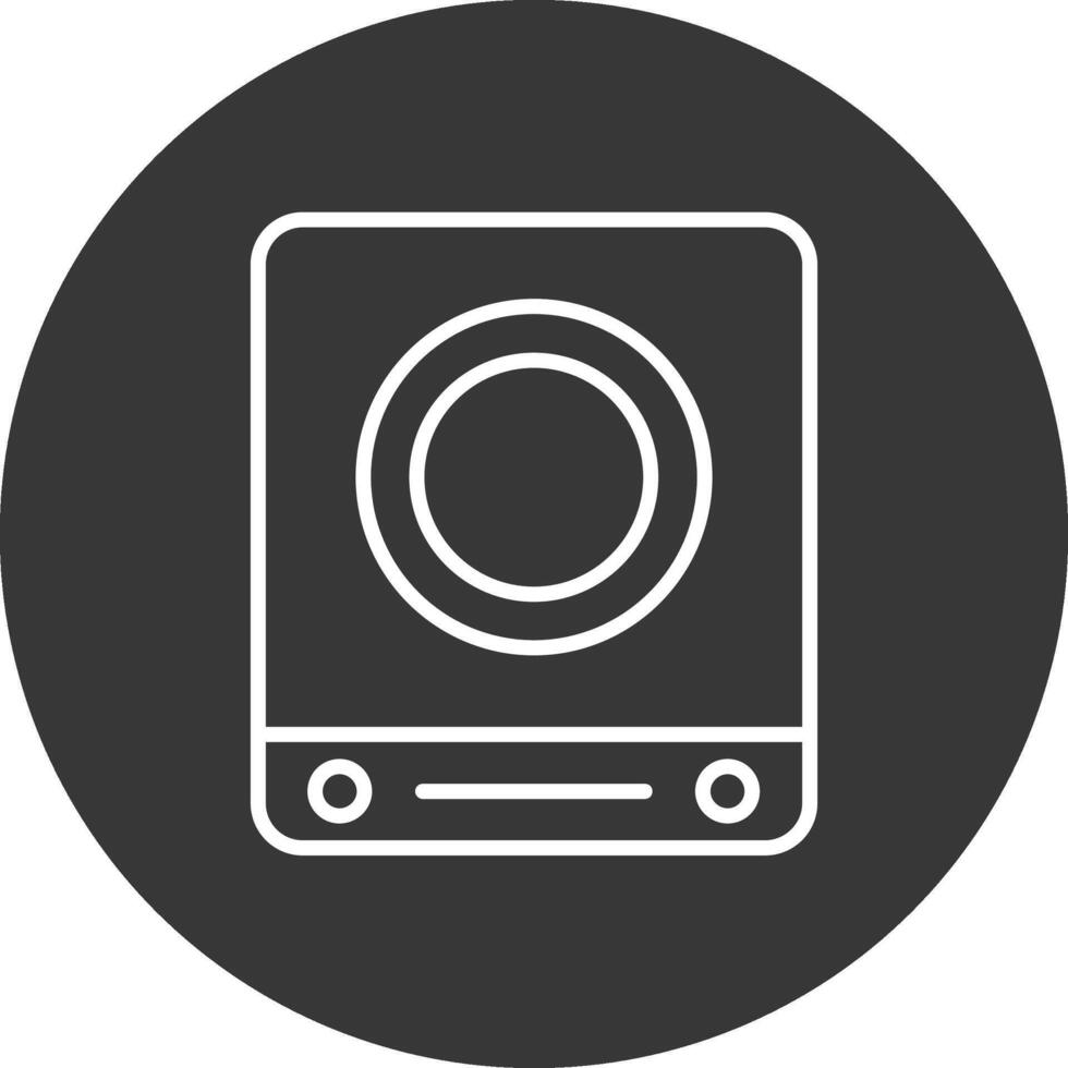 Induction Stove Line Inverted Icon Design vector