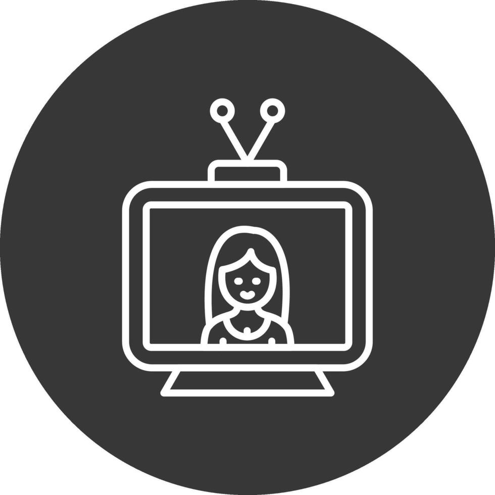 Television Line Inverted Icon Design vector