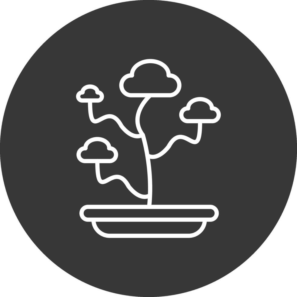 bonsai línea invertido icono diseño vector