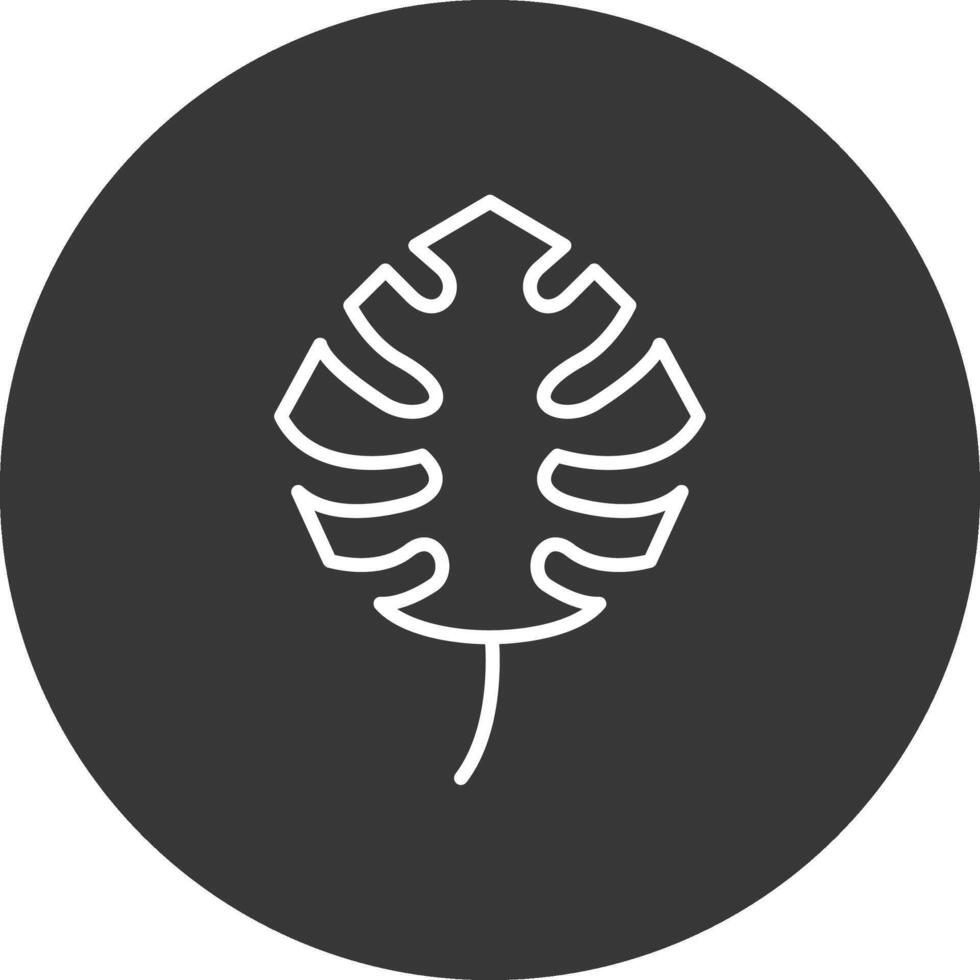 monstera línea invertido icono diseño vector