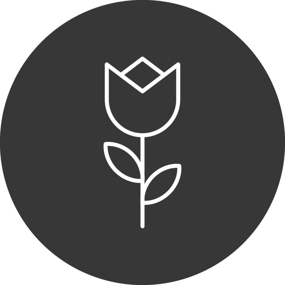 Flower Line Inverted Icon Design vector