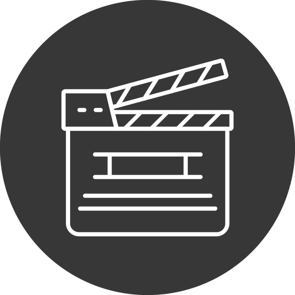 Clapperboard Line Inverted Icon Design vector