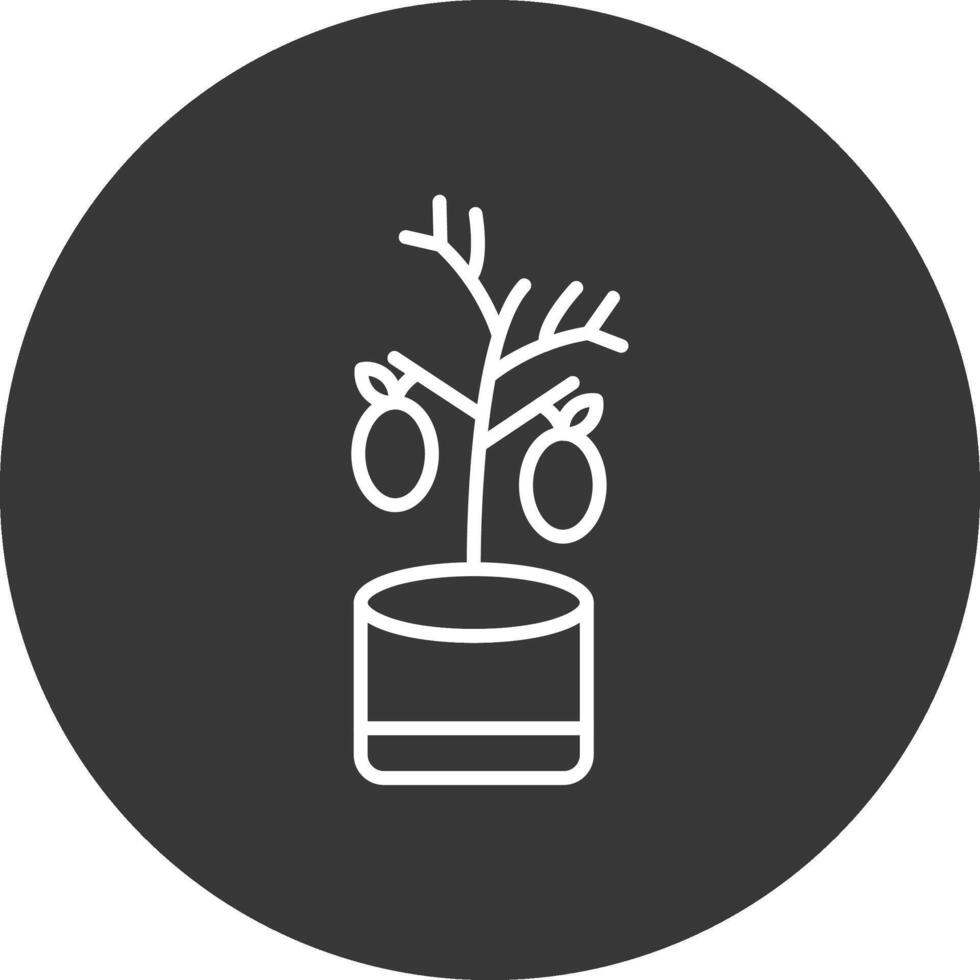 limón árbol línea invertido icono diseño vector
