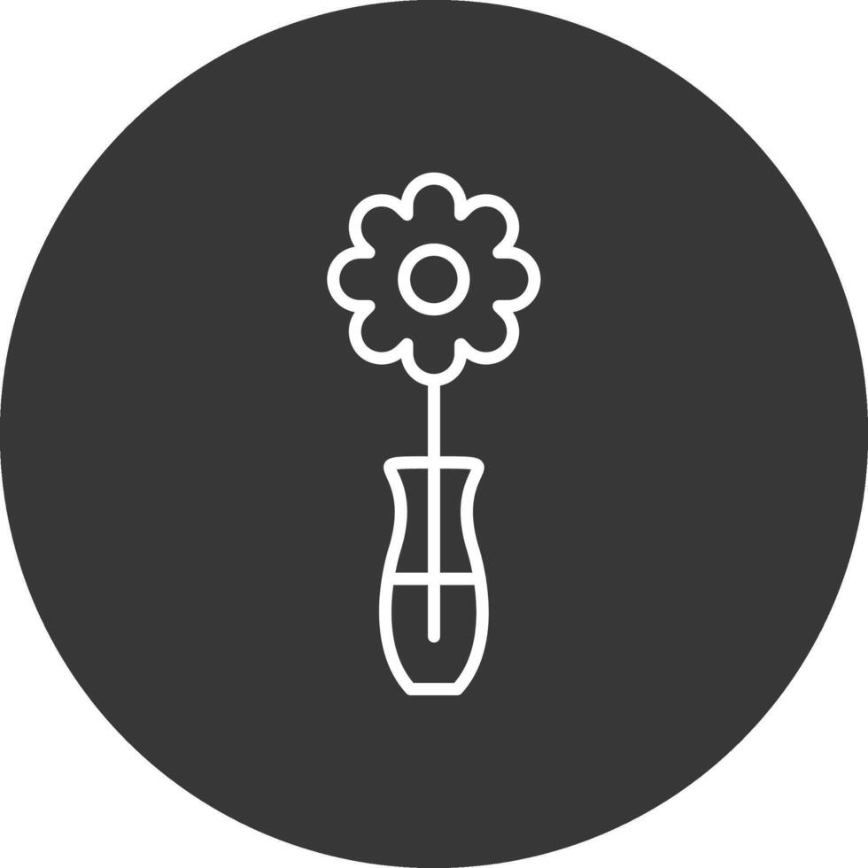 Flower Line Inverted Icon Design vector