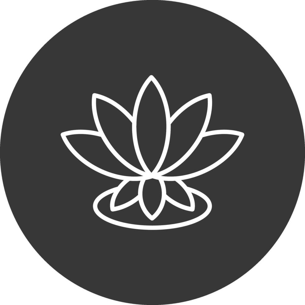 Lotus Line Inverted Icon Design vector