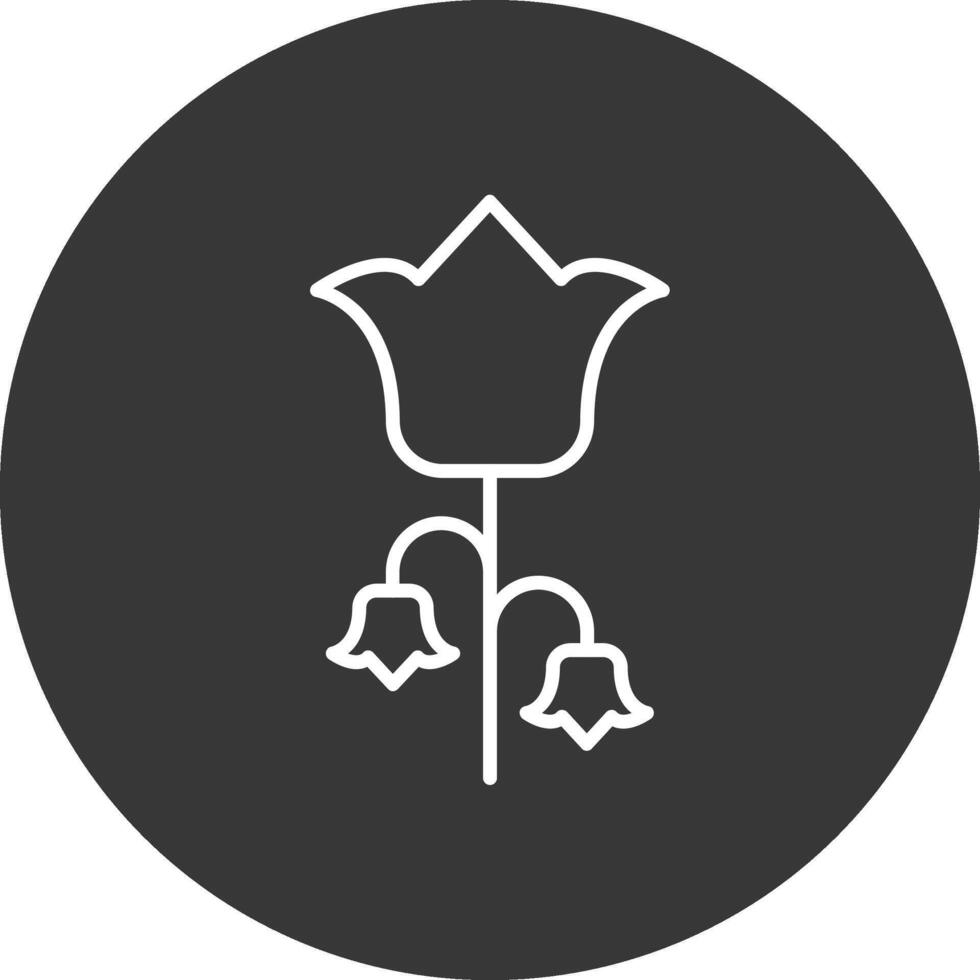 Flower Line Inverted Icon Design vector