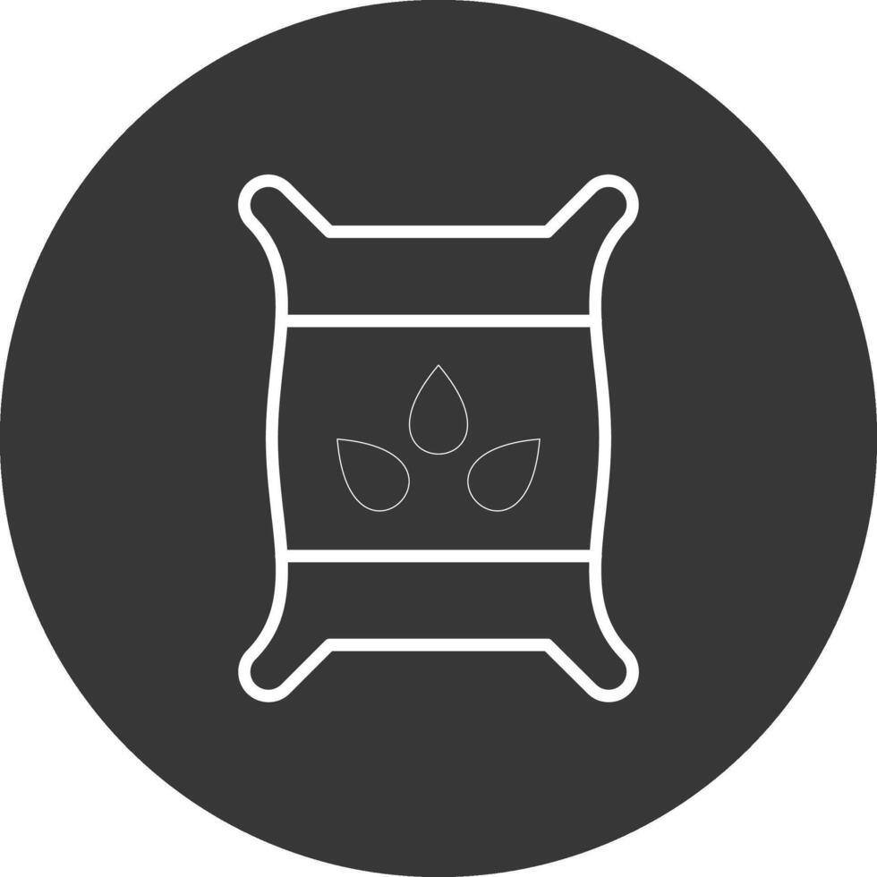 semilla bolso línea invertido icono diseño vector