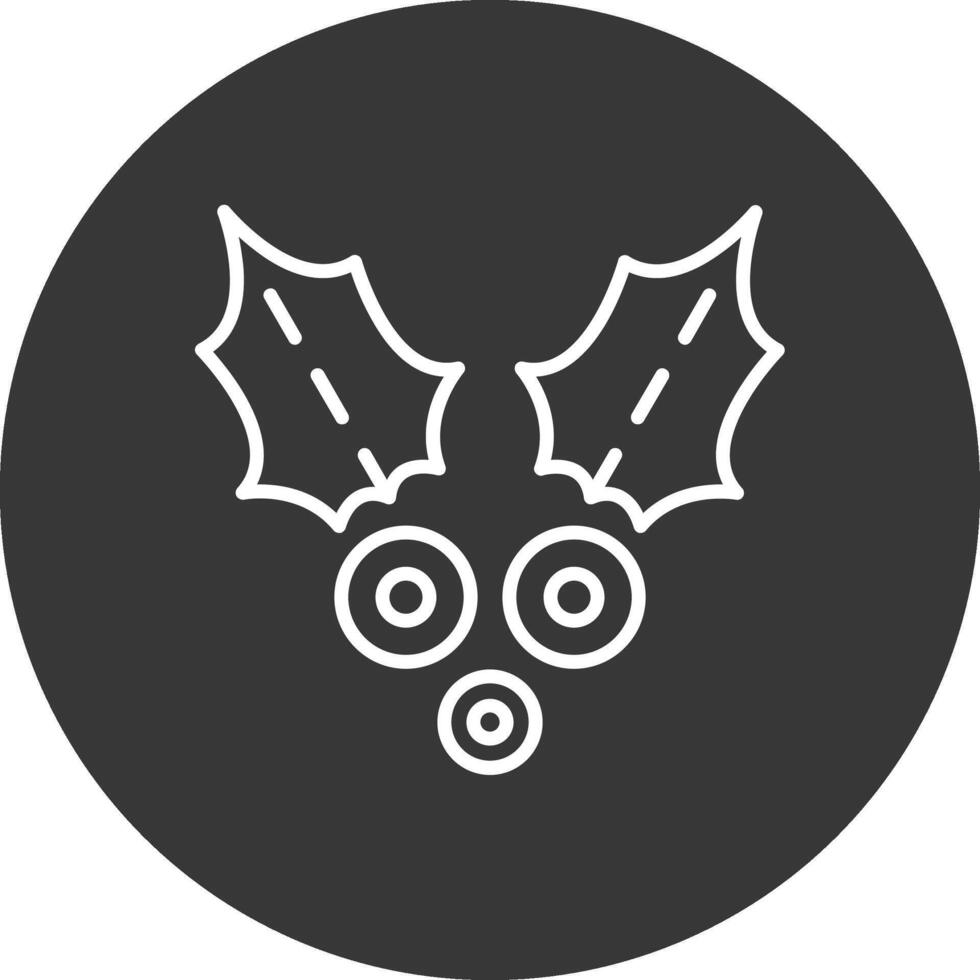 Holly Line Inverted Icon Design vector