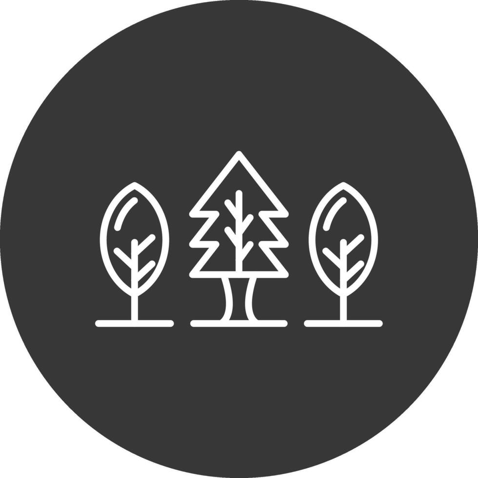 bosque línea invertido icono diseño vector