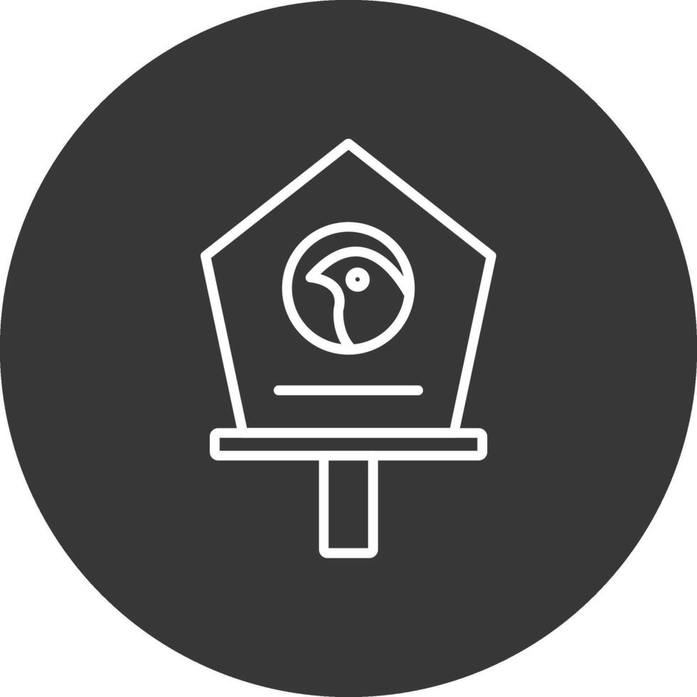 Bird House Line Inverted Icon Design vector