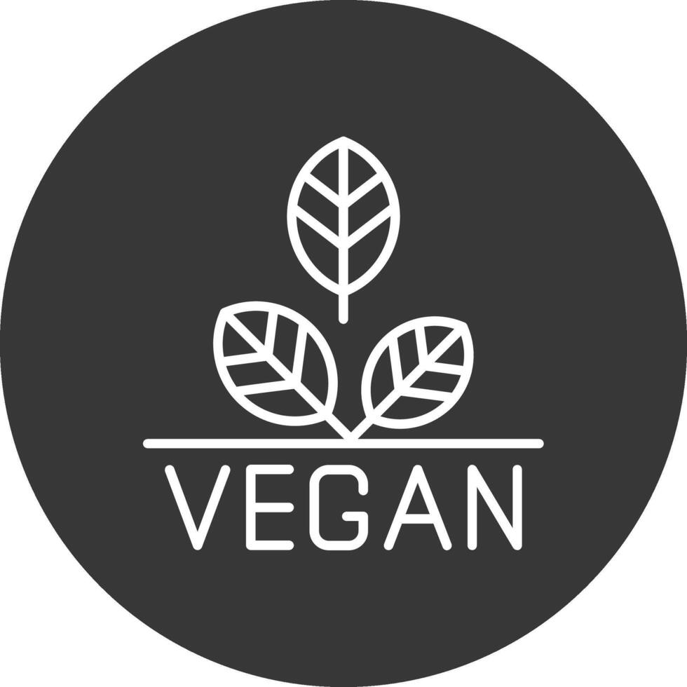 Vegan Line Inverted Icon Design vector