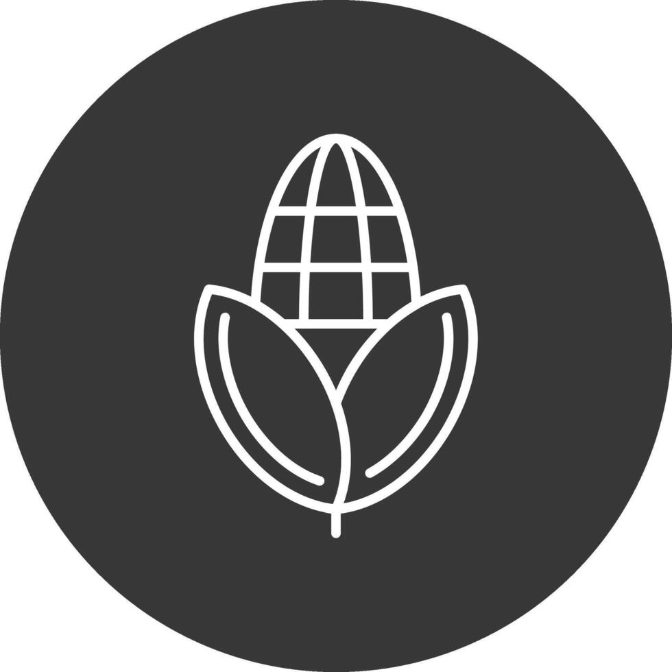 Corn Line Inverted Icon Design vector