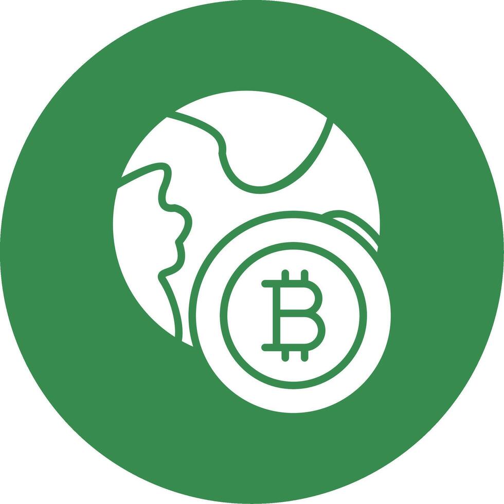 Bitcoin World Multi Color Circle Icon vector