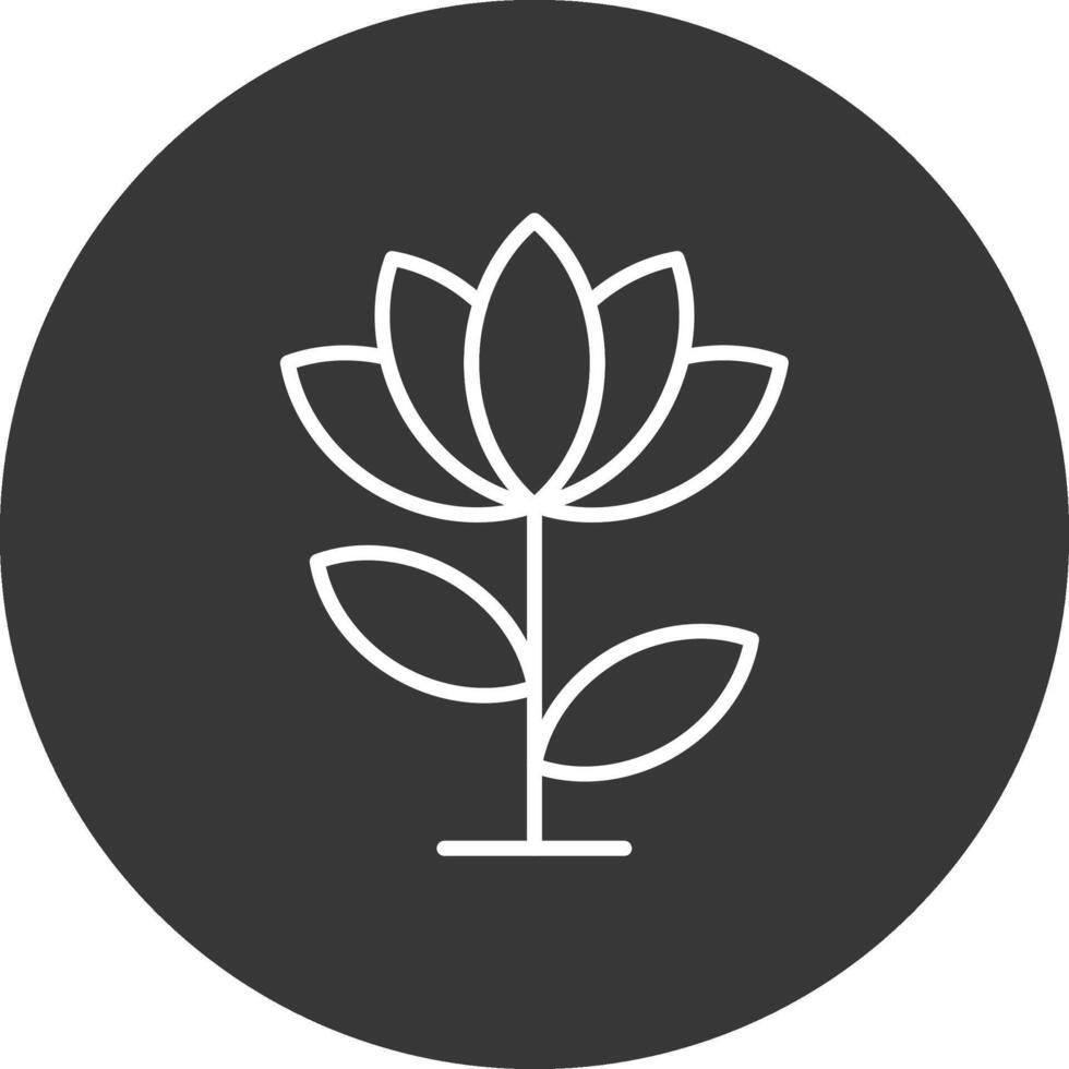 Lotus Flower Line Inverted Icon Design vector