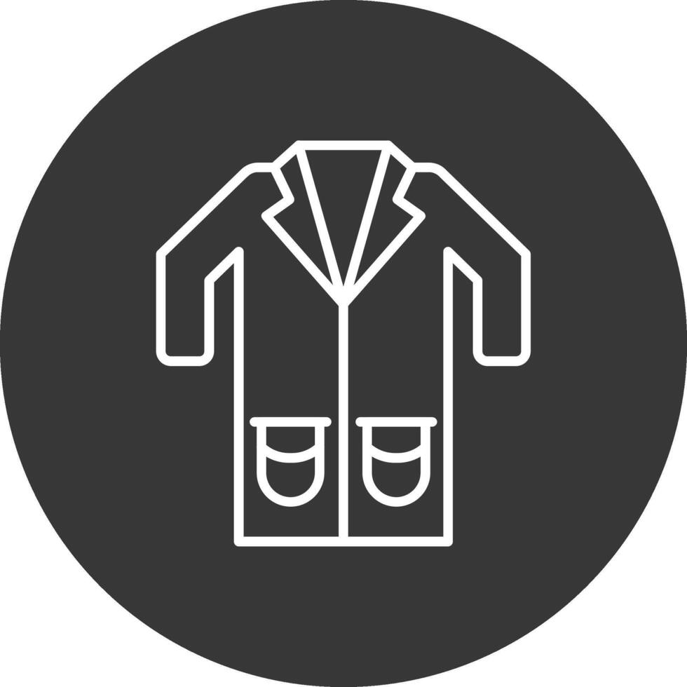 Lab Coat Line Inverted Icon Design vector