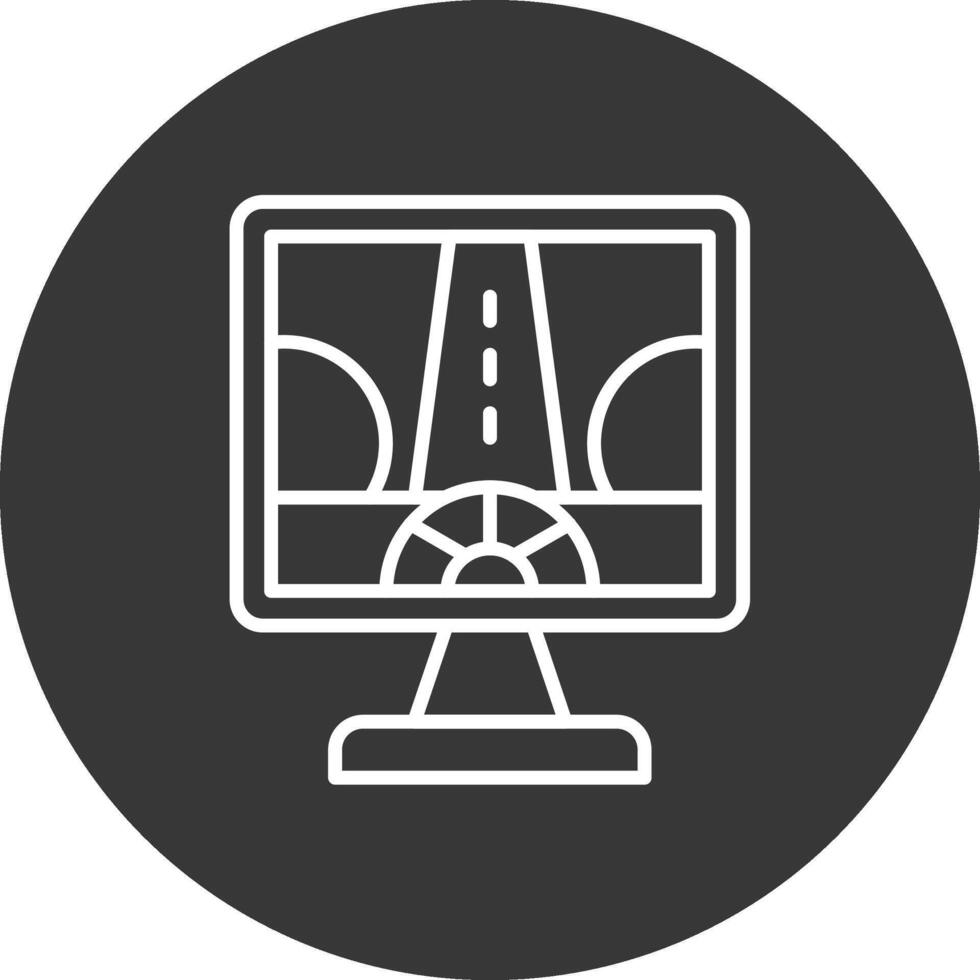 Driving Control Line Inverted Icon Design vector