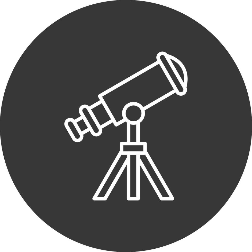 Telescope Line Inverted Icon Design vector
