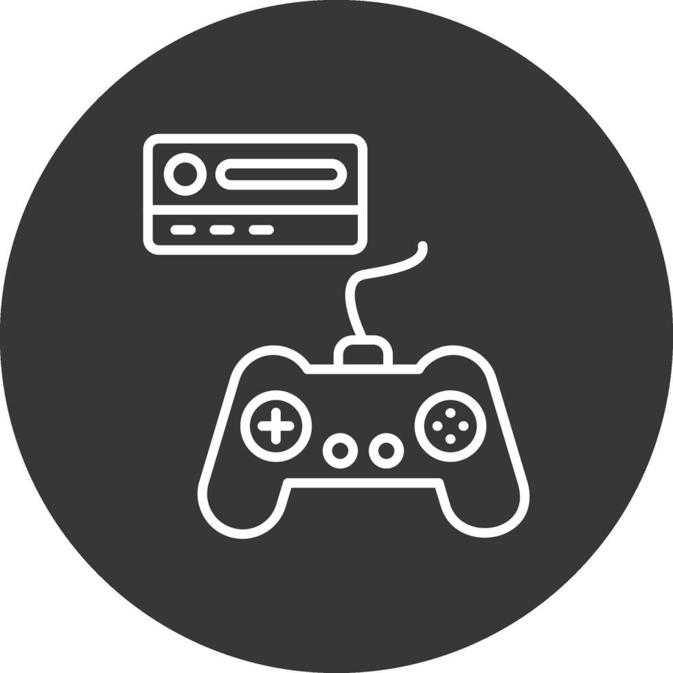 juego de azar consola línea invertido icono diseño vector