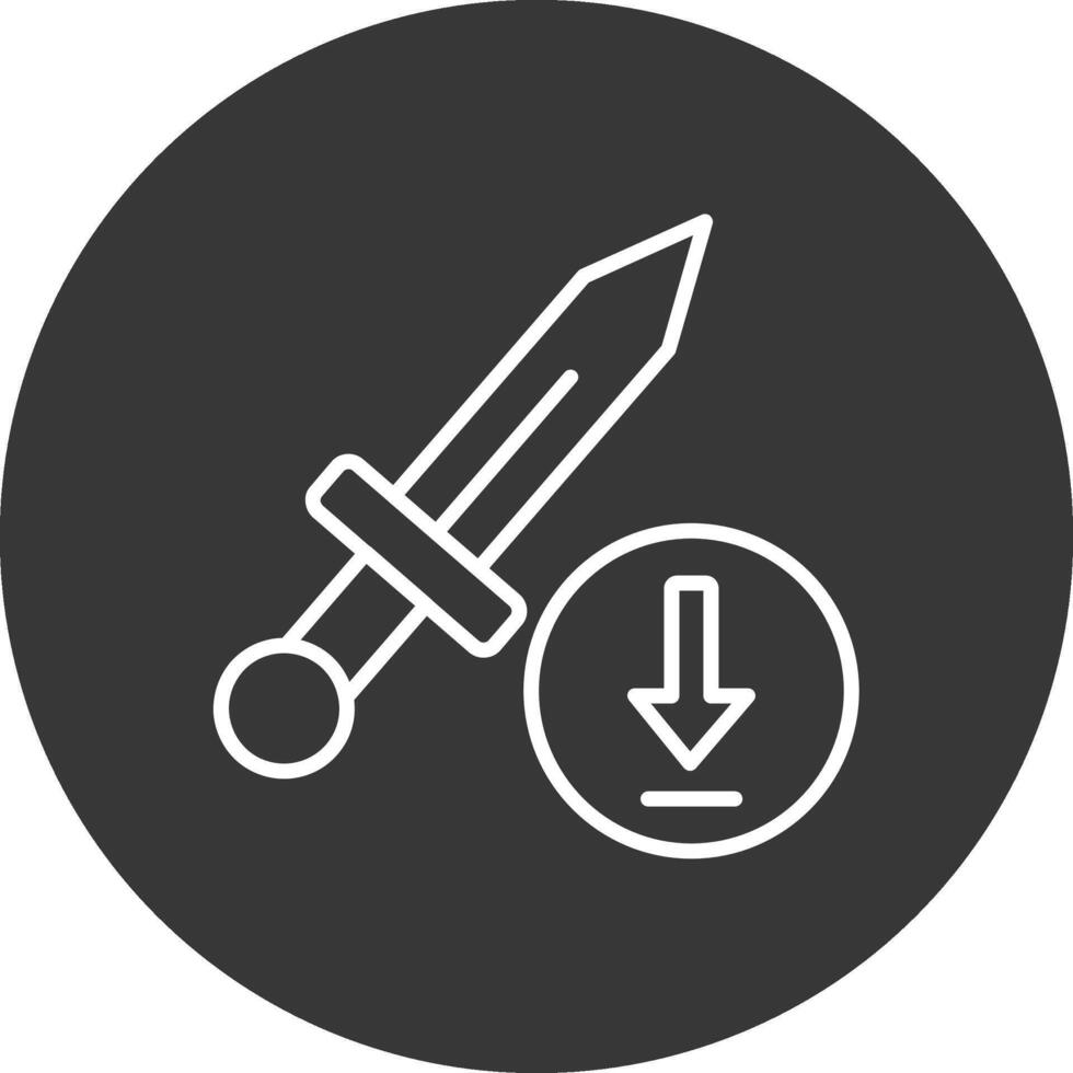 Weapon Line Inverted Icon Design vector