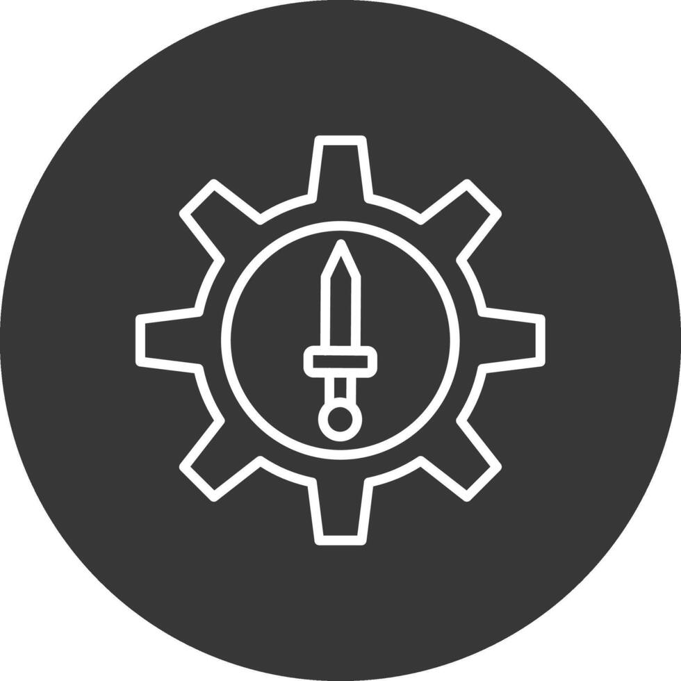 Attack Line Inverted Icon Design vector