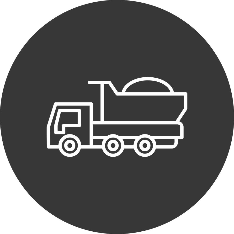 Dumper Truck Line Inverted Icon Design vector