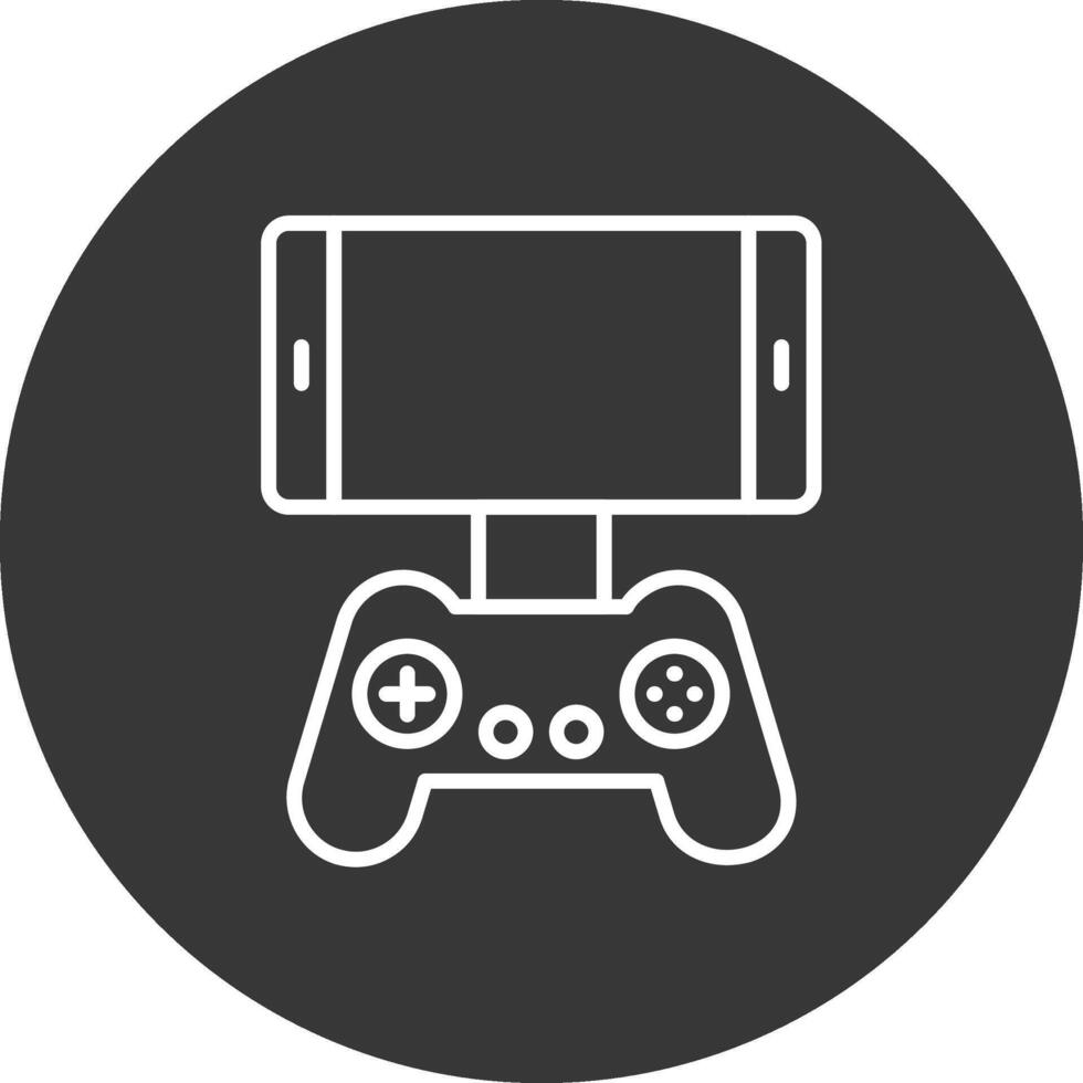 Mobile Game Line Inverted Icon Design vector