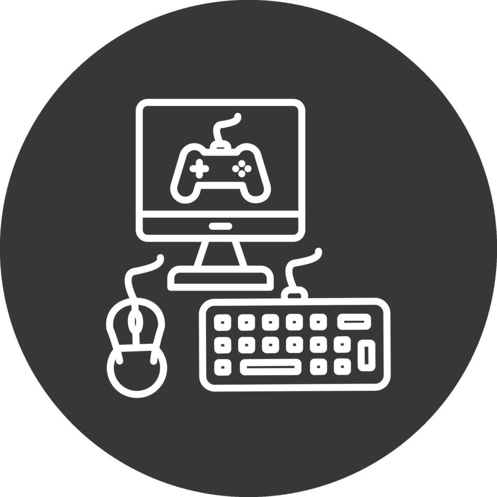 ordenador personal línea invertido icono diseño vector