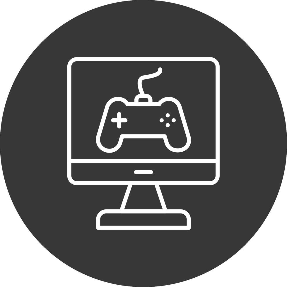 Game Line Inverted Icon Design vector