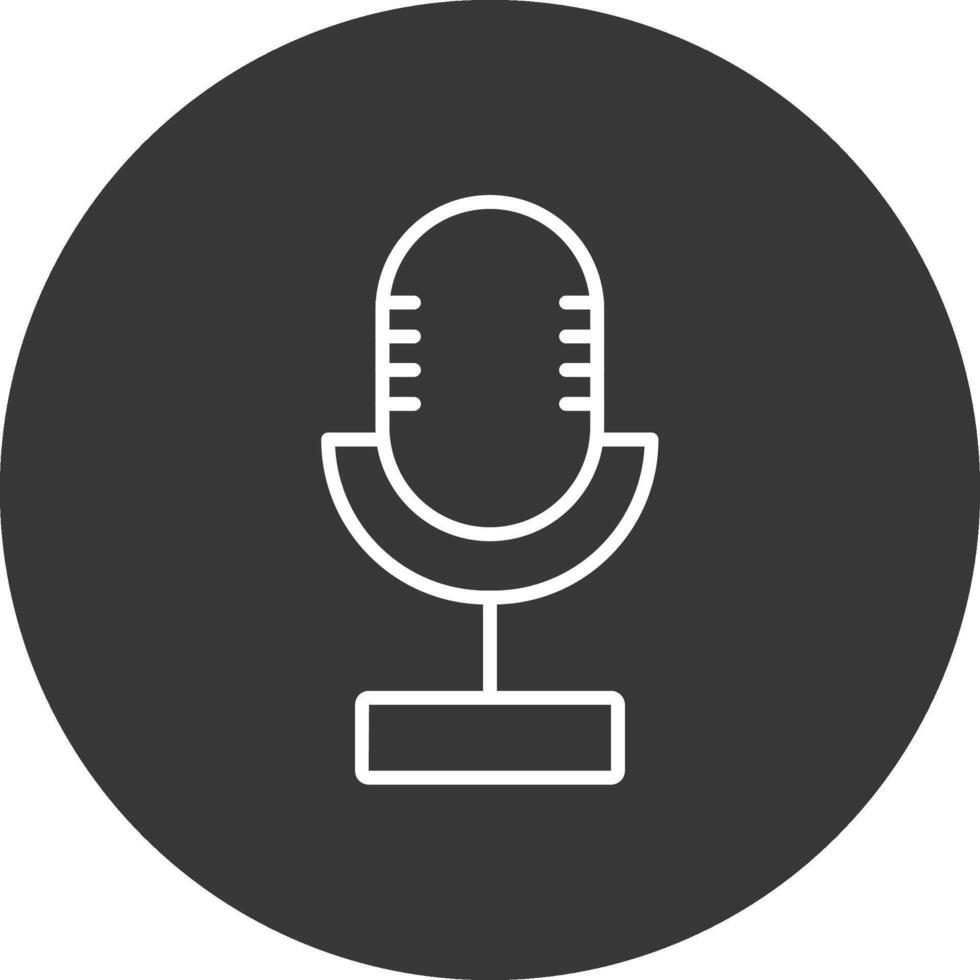 Microphone Line Inverted Icon Design vector
