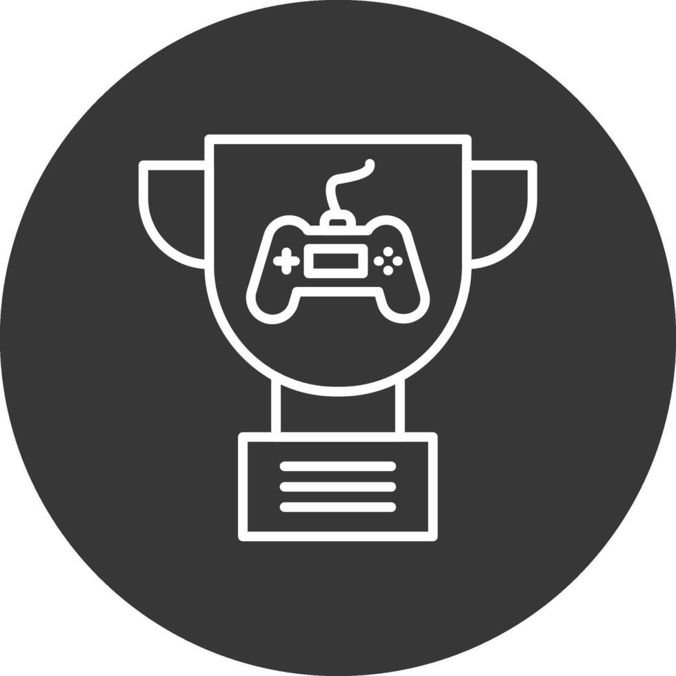 trofeo línea invertido icono diseño vector