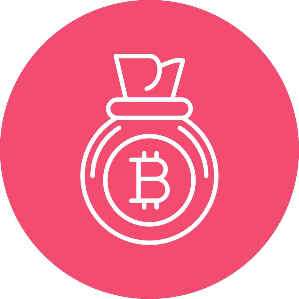 Bitcoin Bag Multi Color Circle Icon vector