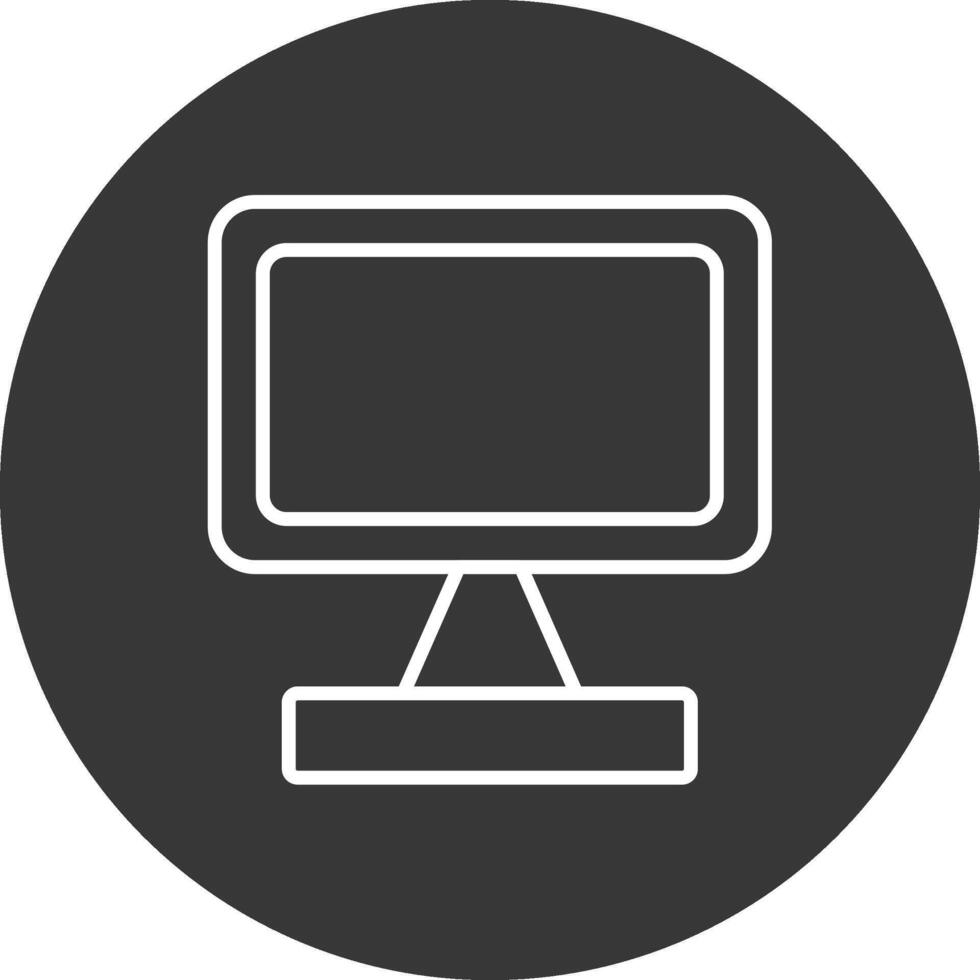 monitor pantalla línea invertido icono diseño vector