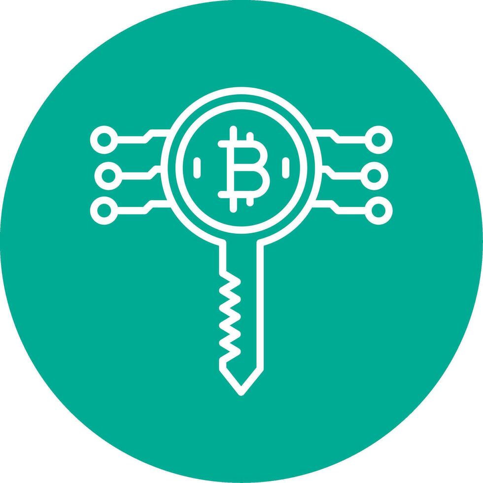 Bitcoin Key Multi Color Circle Icon vector