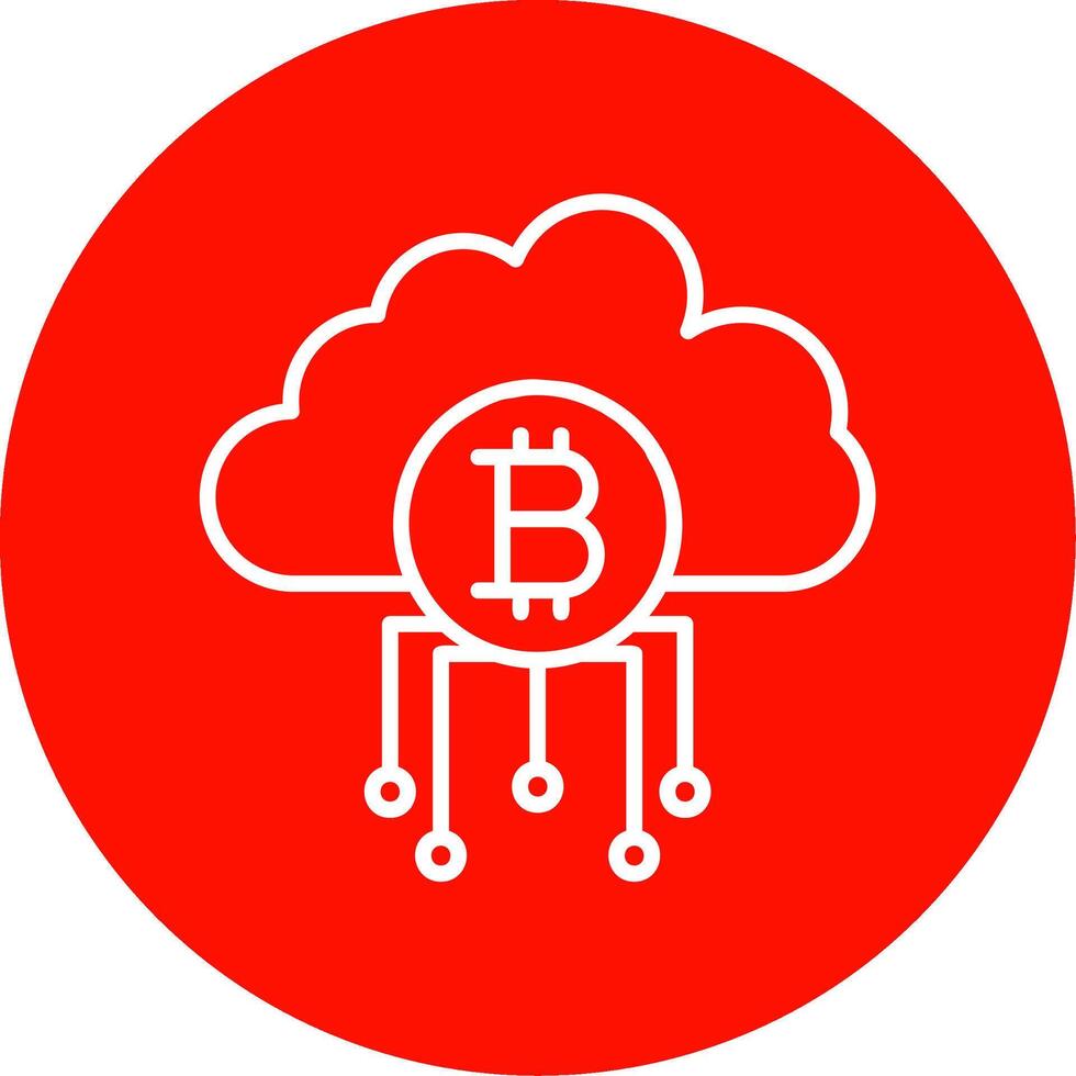 Cloud Bitcoin Multi Color Circle Icon vector
