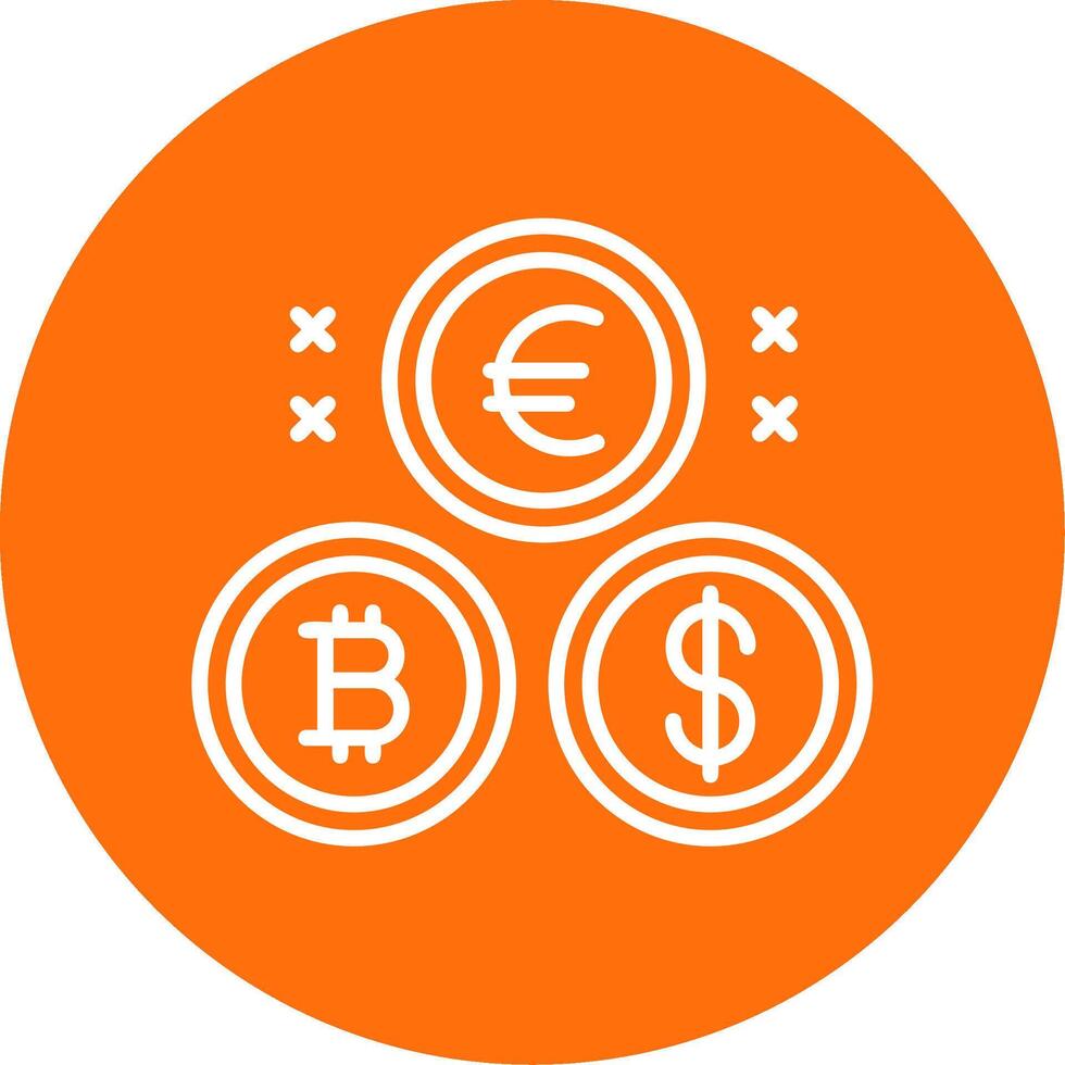 Cryptocurrency Coins Multi Color Circle Icon vector