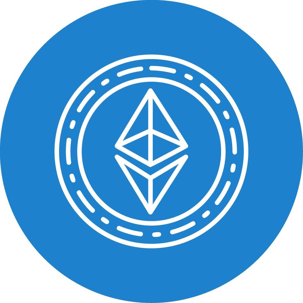 Ethereum Coin Multi Color Circle Icon vector