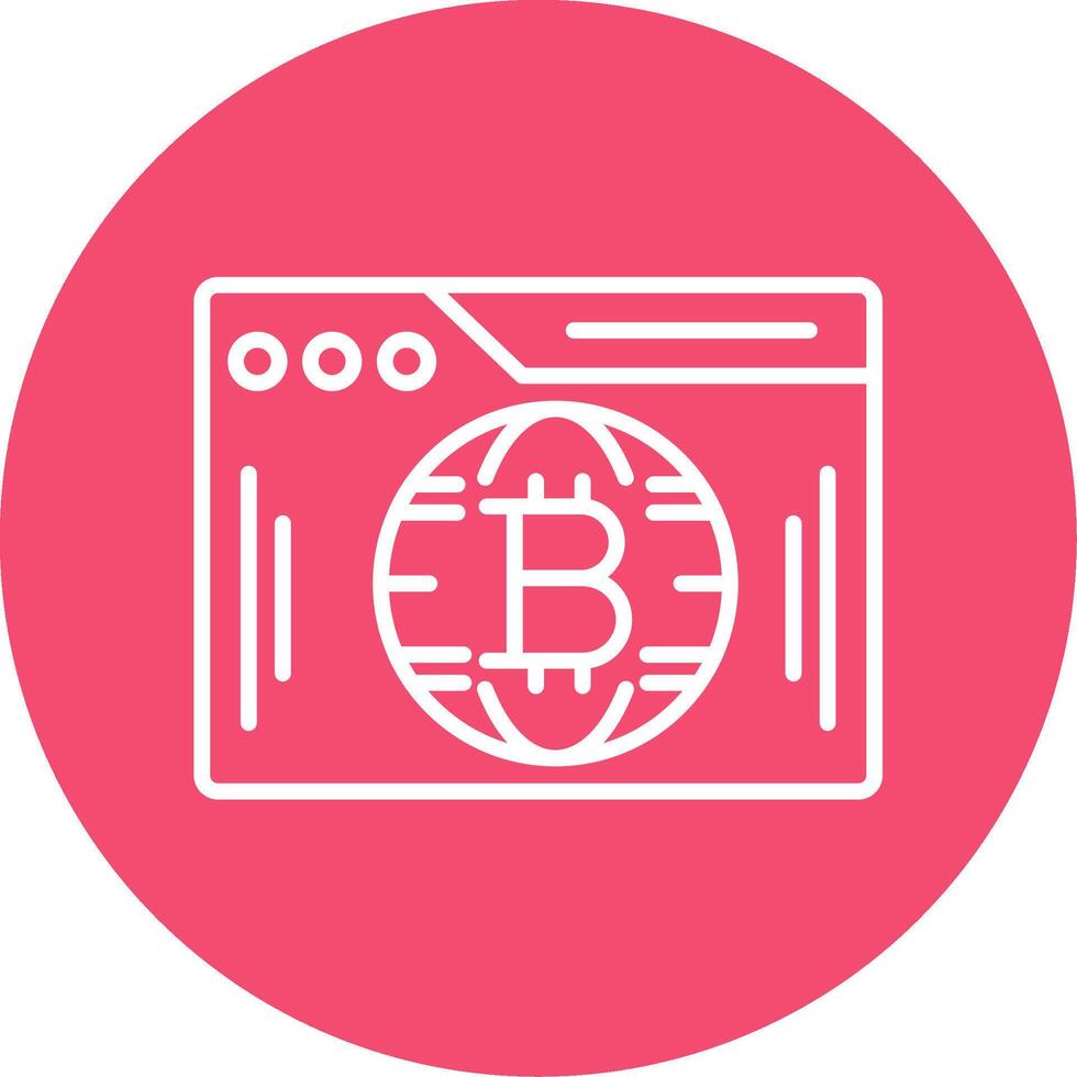 Bitcoin Web Multi Color Circle Icon vector