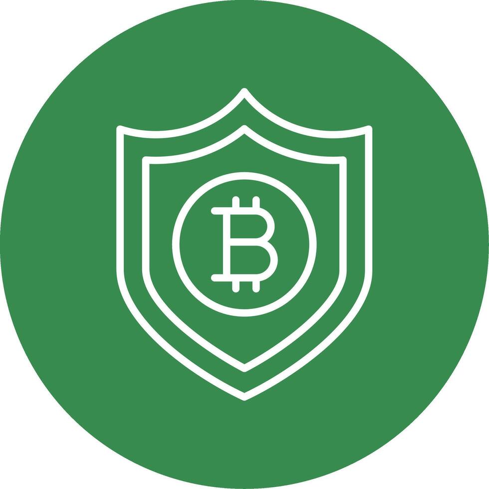 Bitcoin Secure Multi Color Circle Icon vector