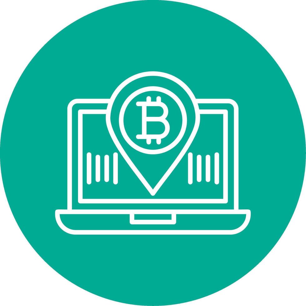 Bitcoin Location Multi Color Circle Icon vector